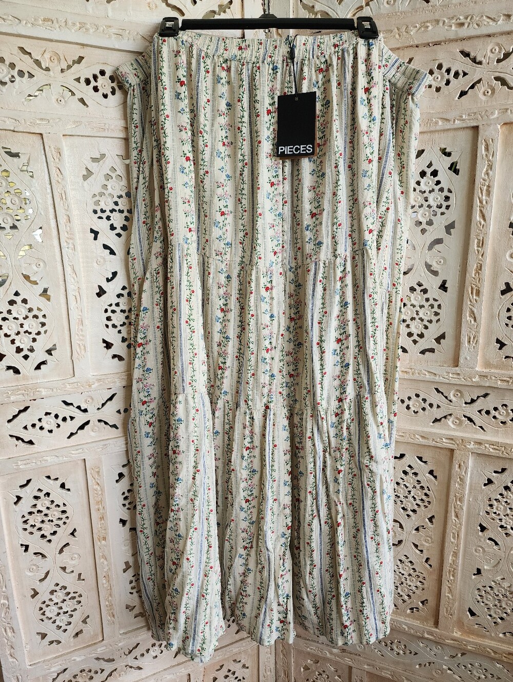 NWT PIECES Boho Tiered Maxi Skirt- US Size 18- Sustainably Sourced
